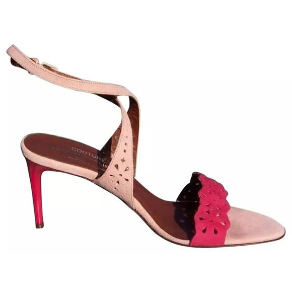 Donald Pliner Pink Light Fuchsia Couture Strappy Cut Outs Suede Shoe NWT $265 - Picture 1 of 5